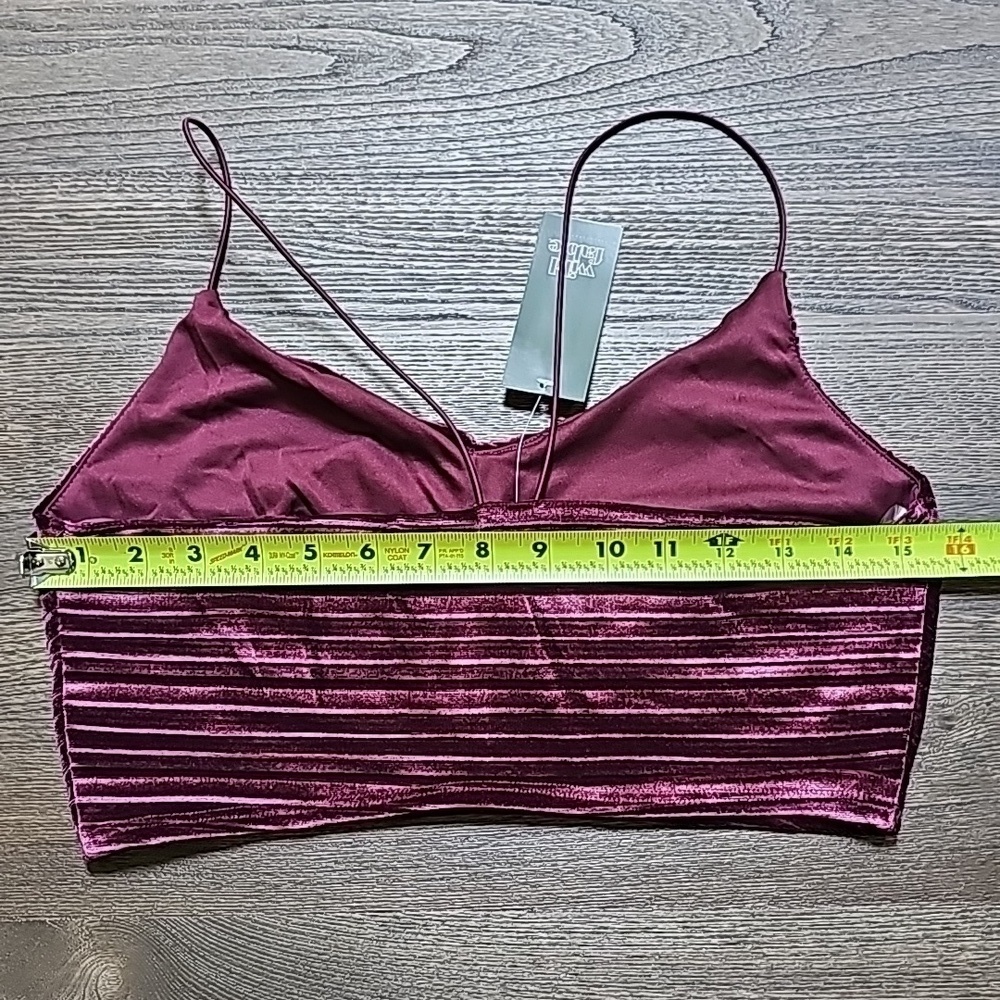 Wild Fable Cinched Front Velvet Ribbed Crop Top Size M - Picture 9 of 12